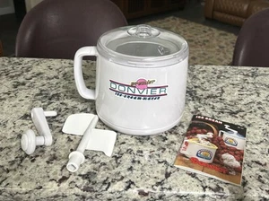 Donvier Premier Ice Cream Maker Frozen Dessert White 1-Pint Hand Crank - Picture 1 of 10