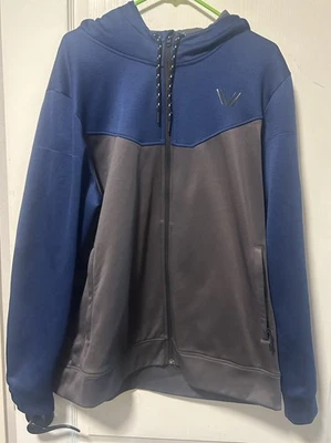 Peak Velocity Sudadera Activa Cremallera Completa Hombre’s Extra Grande Sudadera con Capucha Azul Foto 1 de 4