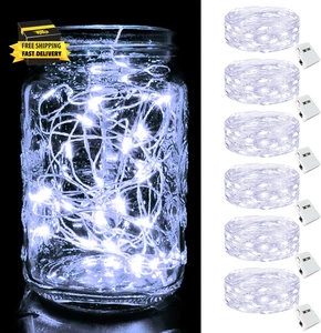 6 Pack Fairy Lights Battery Operated [3 Modes], 7Ft 20 Led Twinkle Lights String - Picture 1 of 6
