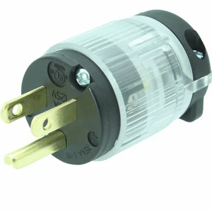 Lighted Male 515-PV-LIT Power Cord Repair 15 Amp 5-15P Straight Blade Plug 125V - Picture 1 of 6