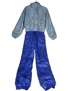 Jupa Sports Juniors Sz 16 Purple Floral Nylon Waterproof Ski Active Coveralls ** - Picture 1 of 12
