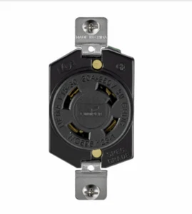 Eaton Wiring Devices L1530R Recp Single 30A 250V 3PH 3P4W Lkg BK - Picture 1 of 1