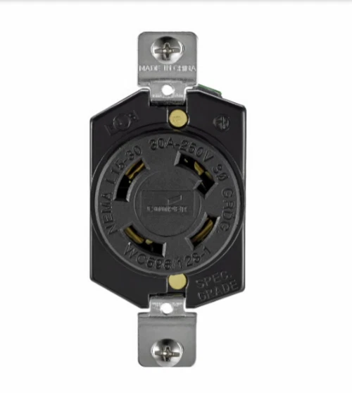 Eaton Wiring Devices L1530R Recp Single 30A 250V 3PH 3P4W Lkg BK - Image 1 of 1