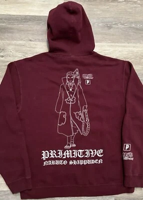 Primitive X Naruto Shippuden Sudadera con Capucha Mediana Doble Cara SHONEN JUMP Borgoña Foto 1 de 2
