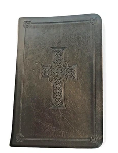 HOLY BIBLE Leather Bound Personal Size English Standard Version Black 4" x 6" - Picture 1 of 10