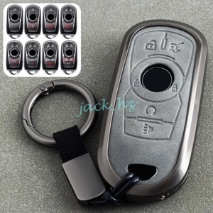 Metal Leather Car Key Fob Case Cover Keychain For Buick Enclave Encore Lacrosse - Picture 1 of 16