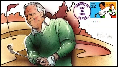 Scott 2965 - 32 Cents Golf - K Bevil Hand Painted FDC 8 Of 14 - Image 1 of 2