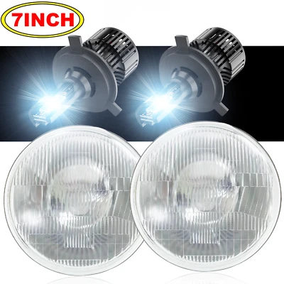 1 juego de faros LED de 7 pulgadas para camioneta Ford Mustang 1965-1973 F100 Pikcup Chevy Foto 1 de 4