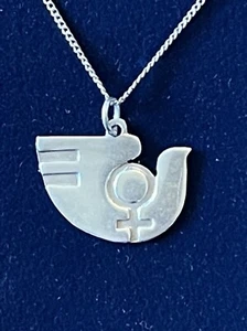 Vintage 925 Silver Modernist Dove Pendant. - Picture 1 of 2
