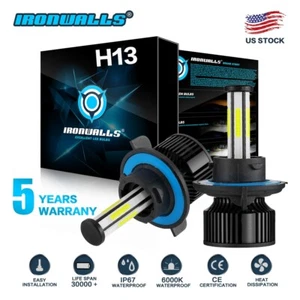 H13 For Polaris General 1000 4 1000 9008 6-side LED Bulb High Low Beam Headlight - Bild 1 von 12