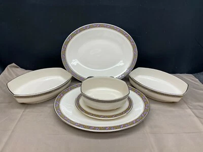 Franciscan "CONSTANTINE" Masterpiece ~ USA ~ Set da portata 6 pezzi: salsa, ciotole + - Immagine 1 di 4