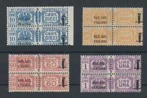 (40121) ITALIEN SOZIALE REPUBLIK - Sassone 37+40/42 paarweise, Pacchi Postale, postfrisch - Bild 1 von 9