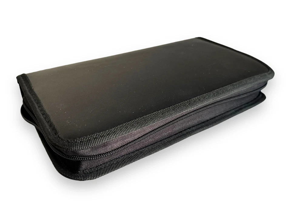 80 CD DVD Games Black Storage Organizer Case Wallet Holds 80 Discs Zip Closure - Image 1 of 4
