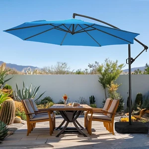 10Ft Patio Umbrella with Base Included, Outdoor Offset Cantilever Umbrella, Infi - Picture 1 of 12