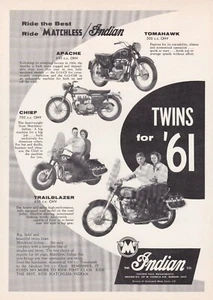 1961 Indian Motorcycle Ad 12/31/2024h - Picture 1 of 1