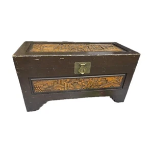 Vintage Antique Wooden Carved Glory Box/Hope Chest - Picture 1 of 7