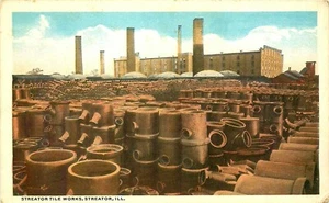 TILE WORKS, FACTORY, STREATOR, ILLINOIS, VINTAGE POSTCARD - Picture 1 of 2