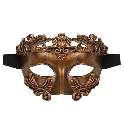 Men's Masquerade Samurai Mask Greek Roman Soldier Venetian Mask Antique Bronze - Image 1 of 4