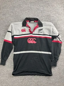 VTG All Blacks New Zealand Rugby Shirt Men's S Black Red Canterbury Long Sleeve - Picture 1 of 6