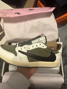 Size 10 - Travis Scott x Air Jordan 1 Retro OG SP Low Reverse Olive / Medium Oli - Picture 1 of 6