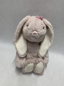 Hallmark Dusty Rose Light Pink Bunny Rabbit Stuffed Plush Gingham Flower By Ear - Picture 1 of 24