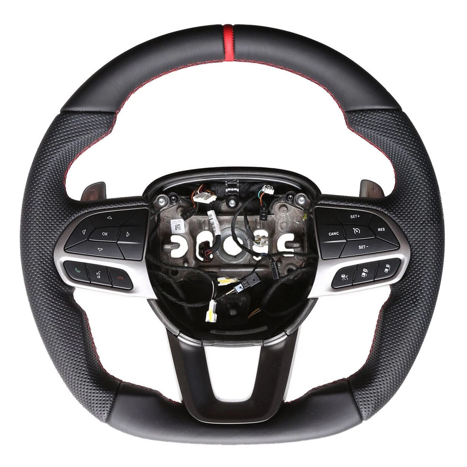 Dodge Lenkrad Challenger Charger Durango Abgeflacht NEU Neu Beziehen 12Uhr 58327 - Bild 1 von 4