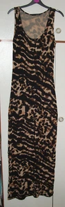 Atmosphere Maxi Dress Black/Brown stretchy sleeveless summer beach - Womens UK8 - Picture 1 of 4