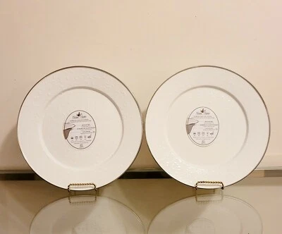 Pottery Barn Golden Rabbit Solid Enamel Porcelain Serving Plates Set of 2 NEW - Image 1 of 4
