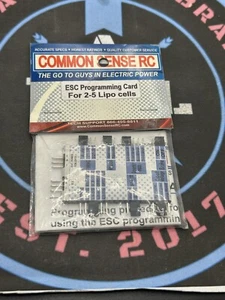 Common Sense RC. ESC Programming Card For 2-5 Lipo cells - Picture 1 of 1