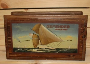 Vintage handbemalte Holzkiste Meereslandschaft - Bild 1 von 9