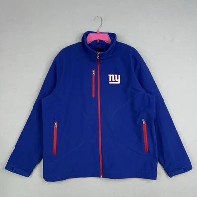 Chaqueta New York Giants Para Hombre Extra Grande Azul Rojo NFL Fútbol Cremallera Completa Deportes Foto 1 de 4