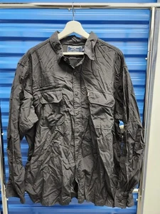De Colección Polo Deportivo Ralph Lauren Nylon Ventilado Negro Botón Manga Larga Camisa Talla XL - Imagen 1 de 8