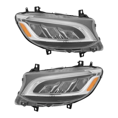Headlights For 2019-2022 Mercedes-Benz Sprinter Halogen LED Headlamp Left+Right - Image 1 of 4