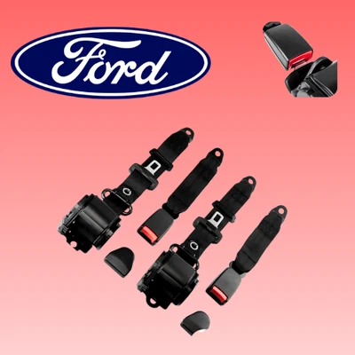 For All Ford 2 Pack Rear Seat Belt Adjustable Retractable Universal 3 Point - Image 1 of 4