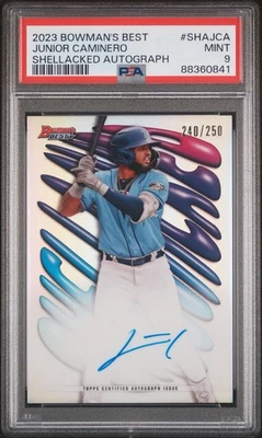 2023 Bowman's Best Junior Caminero Shellacked Auto /250 Rays PSA 9 Mint - image 1 of 2