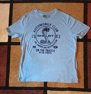 Shelby Automobile Club Official Cobra Felt Graphics Short Sleeve T-Shirt Blue XL - Picture 1 of 5