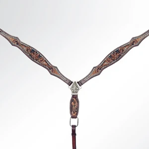 FM American Darling Western Horse Floral Genuine Leather Headstall Tack Set - Picture 1 of 5