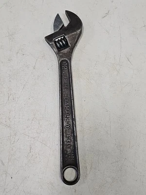 Llave de acero de aleación de diamante forjado ajustable vintage Diamond Calk Horseshoe Co. 12" Foto 1 de 4