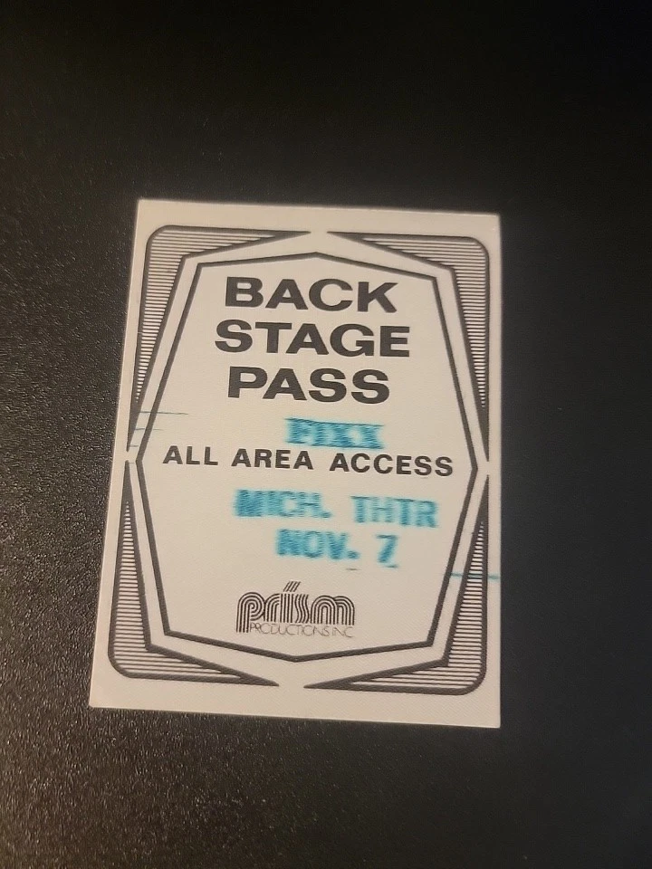 FIXX New Back Stage Pass All Access Michigan Theater November 7 Prism Production - Image 1 of 1