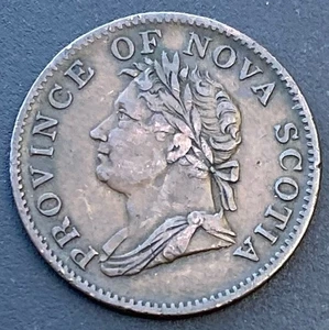 Lote de monedas de medio centavo de Jorge IV de 1832 de la provincia de Nueva Escocia G43 - Imagen 1 de 2