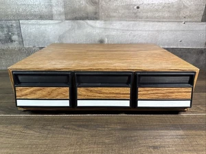 Vintage / 3 Drawer / Cassette Tape Storage / Holds 42 / Faux Wood - Picture 1 of 5