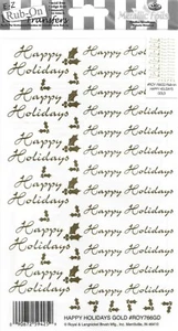 E-Z Frotar Transferencias Metálicas (Felices Fiestas) Tarjetería Artesanía Hobby ROY766GD - Imagen 1 de 2