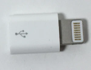 New Female Micro USB Adapter to 8-Pin Male Connector White for Apple iPhone iPad - Picture 1 of 4