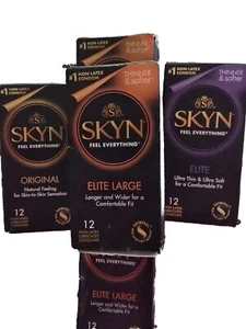 Condoms SKYN Non Latex Extra Large Natural, 12 Count New In Box Exp 6/30/2027 - Picture 1 of 5