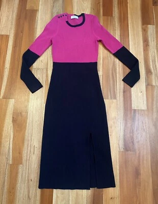 BAILEY 44 ЖЕНЩИН LENNA ДЛИННЫМ РУКАВОМ MIDI ЭЛАСТИЧНЫЙ СВИТЕР ПЛАТЬЕ ЦВЕТ БЛОКА SZ L - Изображение 1 из 4