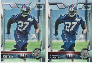 2015 Topps New York Giants Landon Collins #424 -ROOKIE 2-Card Lot - Picture 1 of 1