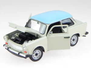 Trabant 601 beis azul coche en miniatura 24037 Welly 1/24 - Imagen 1 de 7