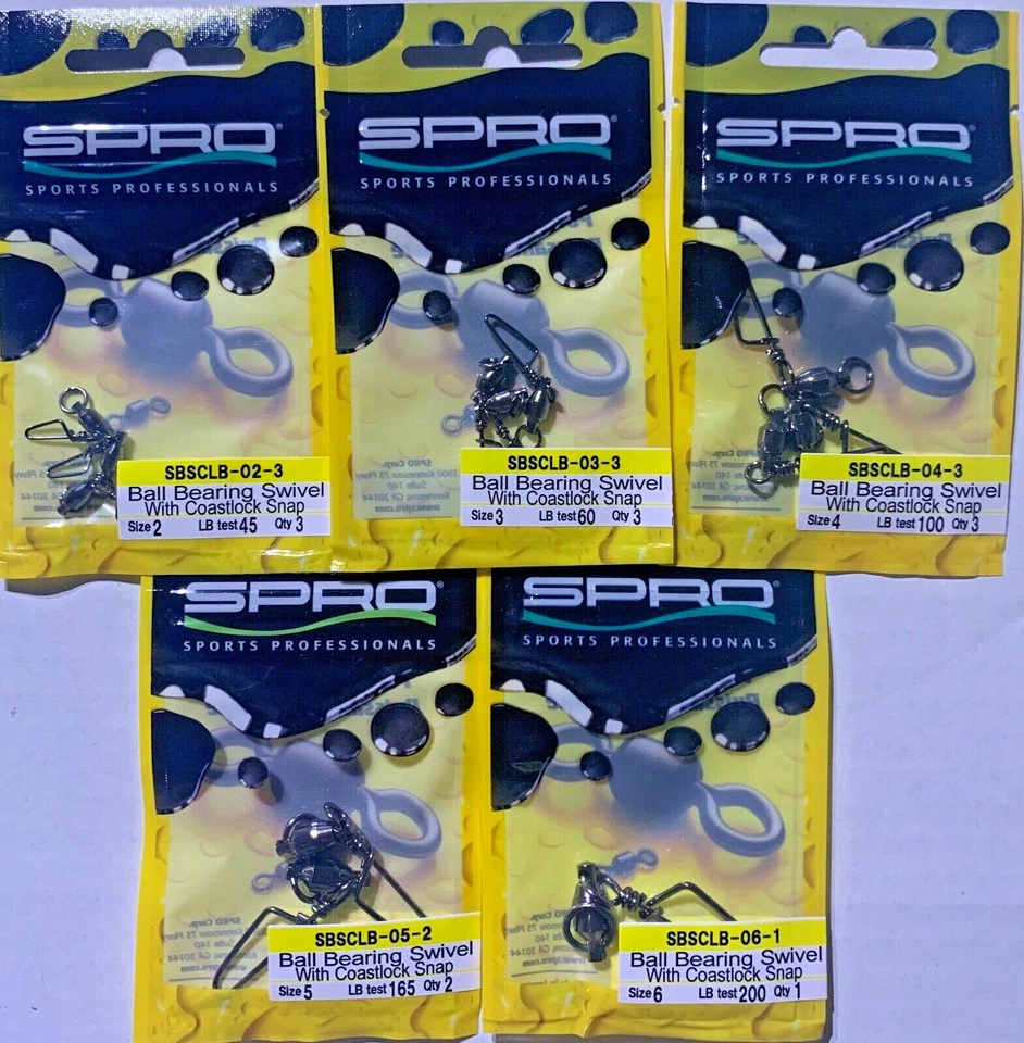 SPRO  Black - Ball Bearing Swivel Coastlock  Saltwater & Freshwater Fishing PICK - Image 1 of 1