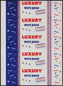 Vintage bread wrapper LUXURY WHITE BREAD Portland Oregon unused new old stock - Picture 1 of 2
