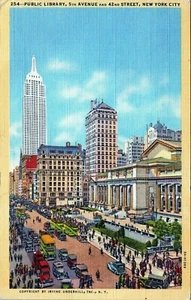 Public Library New York City Postcard New York N.Y to Ohio 1945 Posted - Picture 1 of 2